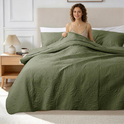 3-Piece 100% Cotton Paisley Quilt Set