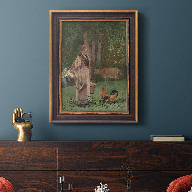 The Milk Maid - peinture encadrée, H 20 po x l 16 po x P 2,5 po