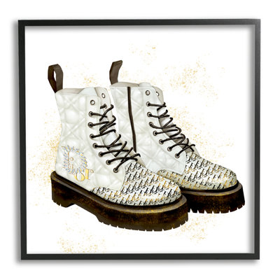 " Quilted Leather Fashion Boots Brilliant Gems Deluxe Pattern " by Ziwei Li