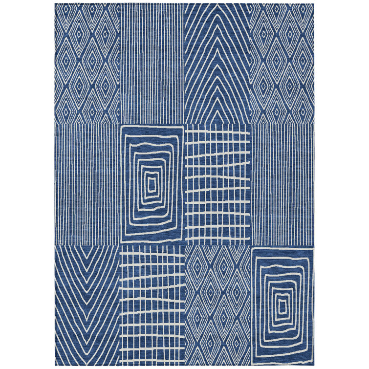 Machine Washable Indoor/Outdoor Chantille ACN990 Green Area Rug