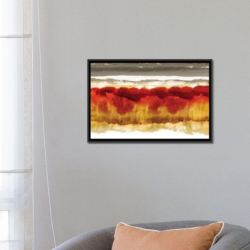 " Wholeheartedly " by Rachel Springer, 18" H x 26" W x 1.5" D, Black Framed Canvas, No Mat