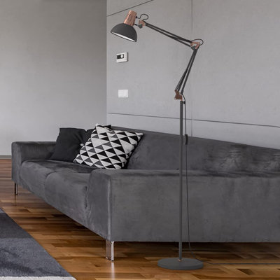 Metal Adjustable Reading Swing Arm Standing Lamp