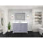 Meuble-lavabo double gris foncé 48 po X P 22 po D, plateau en marbre de culture et Miroir-117984876