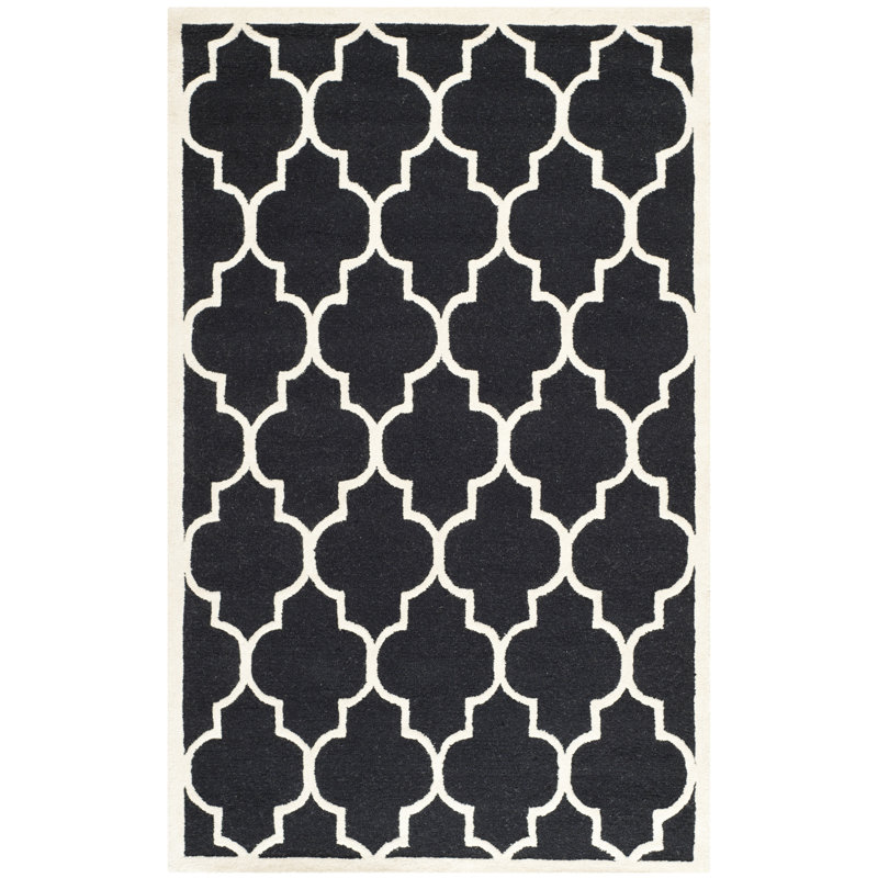 Rotteck Geometric Wool Hand Woven Area Rug, Rectangle 122 x 183 cm