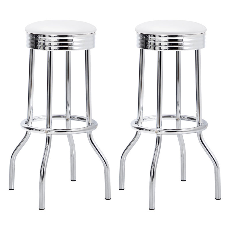 Tabouret de bar pivotant en métal blanc Midge (ensemble de 2)