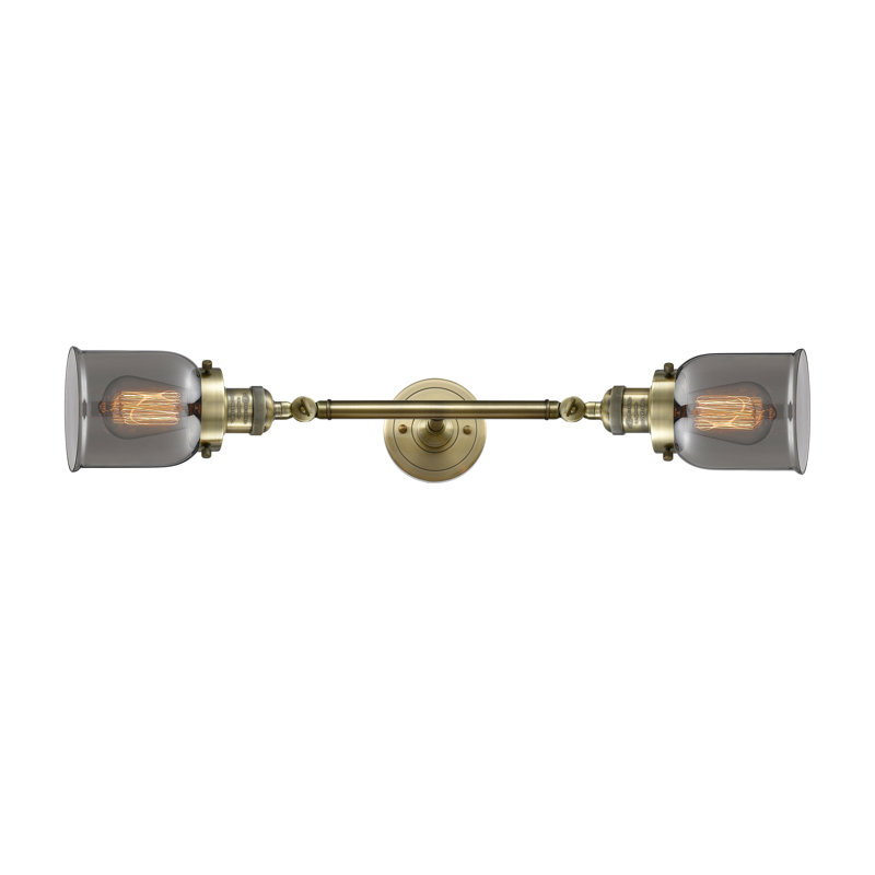 Éclairage pour salle de bain 2 lumières à intensité variable ClipperCove, Plated Smoked, Matte Black, Ampoule non incluse