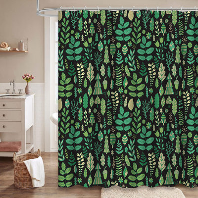 Woodland Forest Floral Fox Vintage Shower Curtain with 12 Hooks