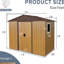 Remise de rangement en métal 8 pi x 4 pi pour la cour - Café. Avec base. Livré avec serrure, les gants et les accessoires facilitent les ouvertures d'aération extérieures de 8 pi x 4 pi. Possède une porte verrouillable, une base de sécurité pour fenêtre-126422936