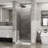 34"x72" Pivot Shower Door, 1/4 Inch Thick Tempered Glass Swing Shower Door In Silver Finish, Semi-frameless -109921231