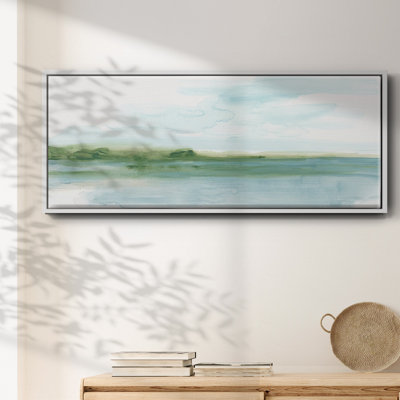 Green Ribbon Coast II- Framed Canvas
