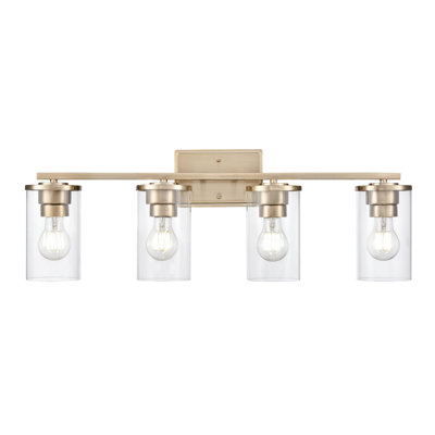 Meuble-lavabo à 4 lumières de 27,75 po de largeur Angl - moderne doré