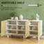 Armoire de rangement de style bohème avec portes en rotin tissé et tablettes réglables