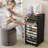 Rolling Storage Drawer Cart, Makeup Organizer and Storage with 10 Large Clear Drawers, Utility Wooden Rolling Cart on Wheels, for Cosmetic, Art Craft, Parts, Office Supplies, Toy, Black-76598995