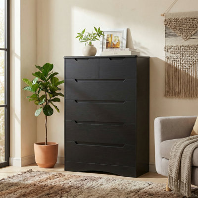 Cherea 6 Drawer Tall Dresser ,Wood Drawer Dresser