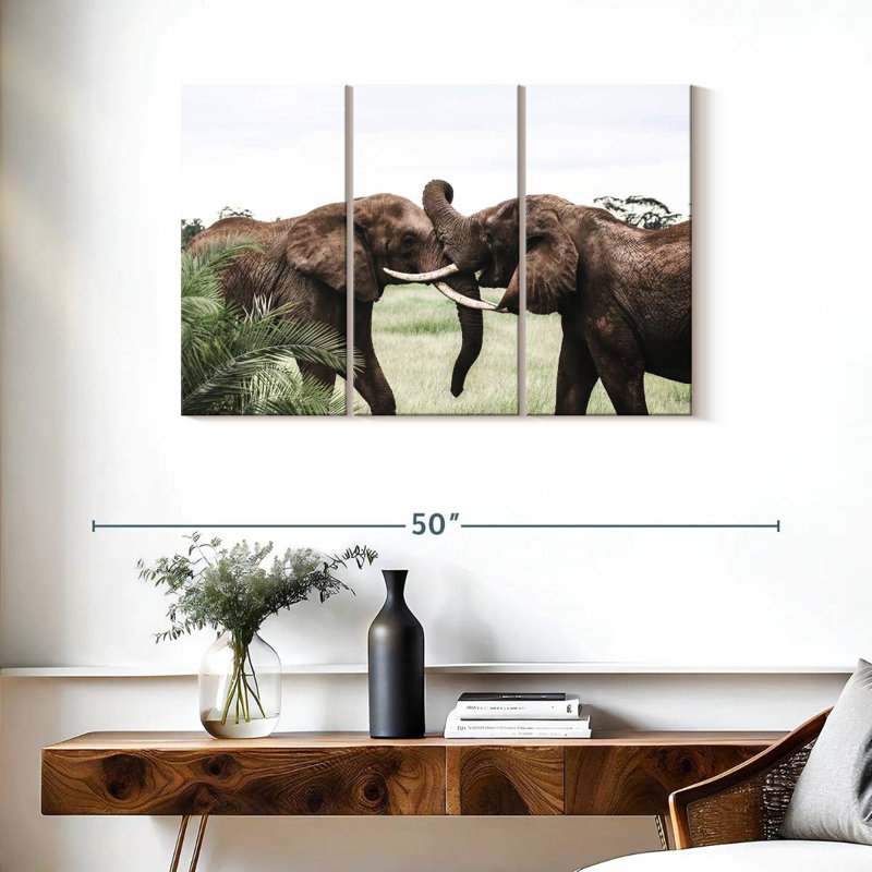 Playing Elephants, 24" H x 38" W