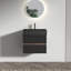 Grace 24'' Bathroom Vanity With Matt Black Engineered Quartz Sink And Soft Black Drawers-1501867027