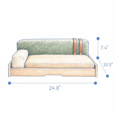 Wooden Pet Bed for Cats & Dogs,Scratch-Resistant Fabric, Removable Cushion