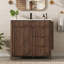 Meuble-lavabo cannelé de 91 cm (36 po) avec lavabo et robinet-259170980