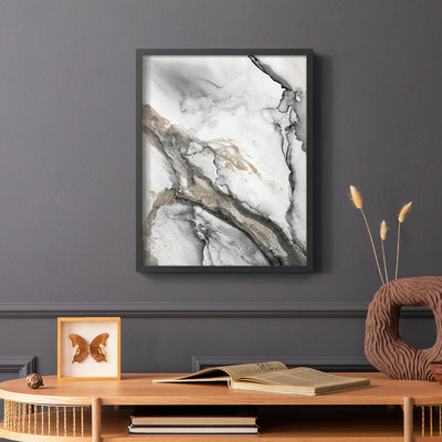 Abstract Ink Fantasy II Framed Print - Solid Wood