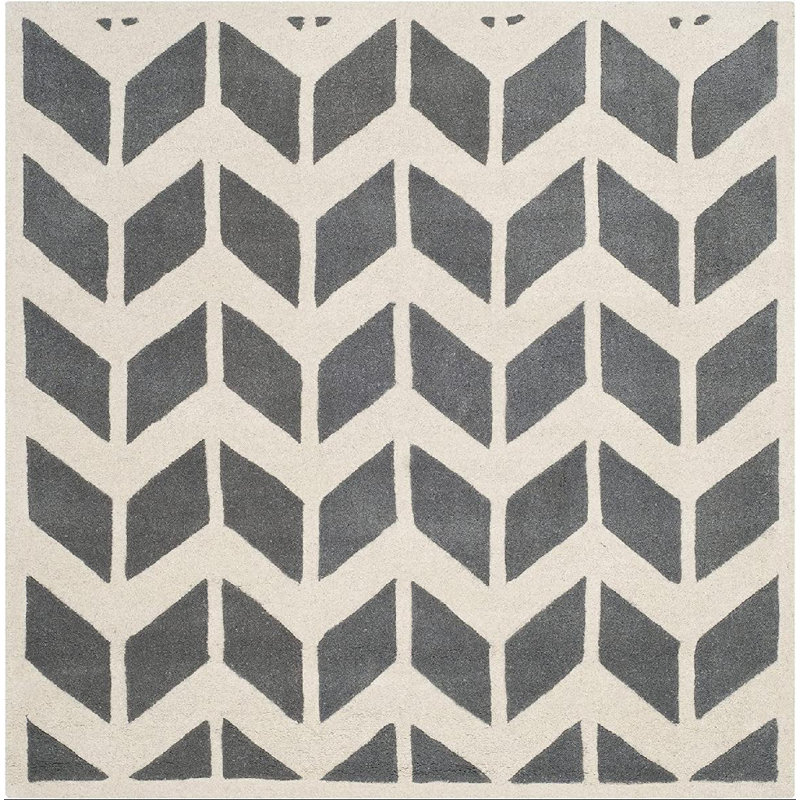 Chatham Hand Tufted Wool Chevron Rug, Square 7'
