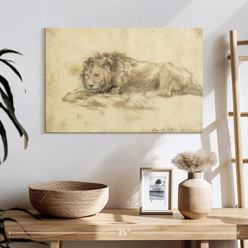 Lion couché Brampt, H 16 po x l 24 po