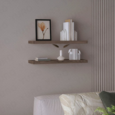 31.5" Wide  Floating Shelves Set Of 2, Shelves For Wall Decor For Bedroom, Bathroom Storage Shelves, Book Shelves For Living Room