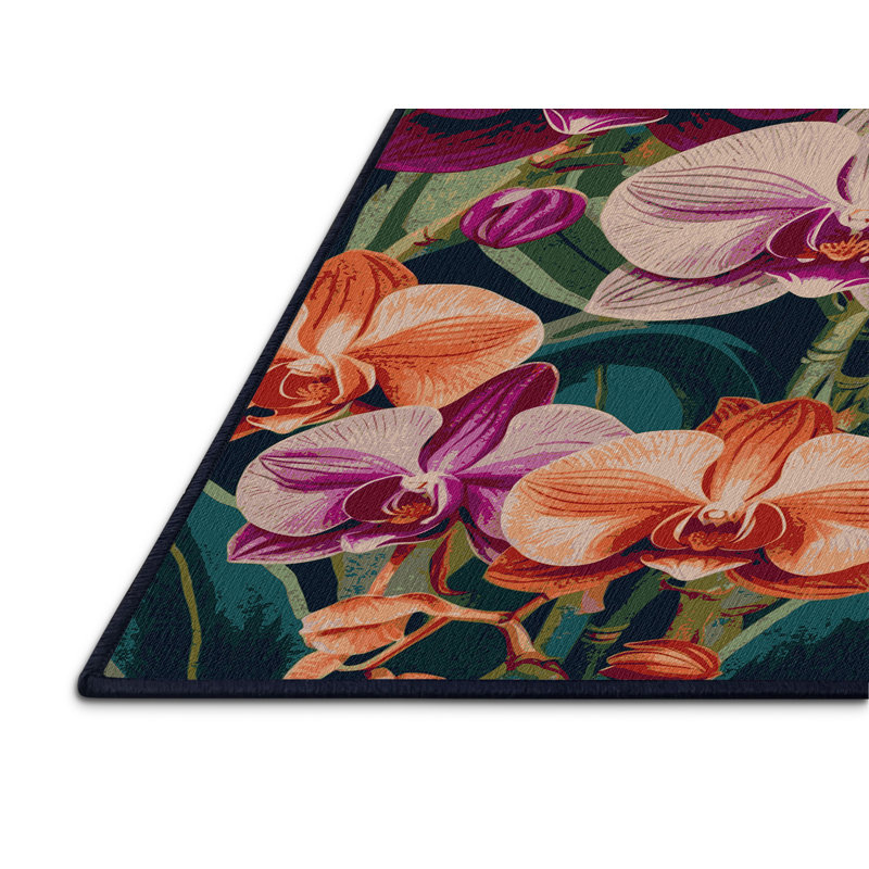 Tapis mauve lavable à la machine, Carré 5 pi