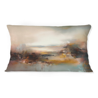 Brown Abstracted Nature III - Abstract Landscapes Printed Throw Pillow
