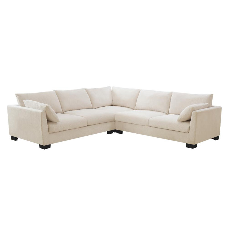 Cenko 5 Seater Sofa, Cream Linen Blend