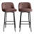 BLACK METAL SWIVEL COUNTER CHAIR IN PINK CHENILLE-602154422
