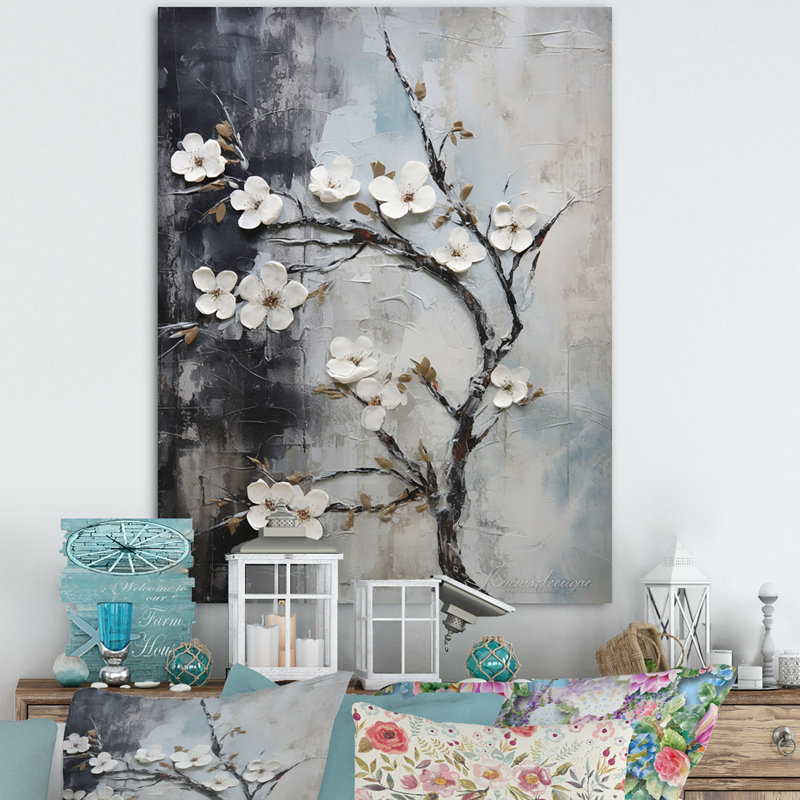 Pomme en fleurs Harmony, H 20 po x l 12 po x P 1 po, Toile tendue