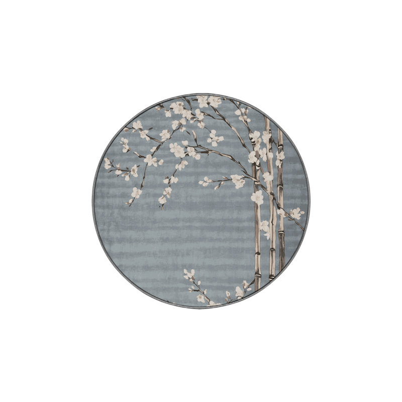 Silky Soft Plush Gray Area Rug, Round 8'