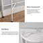 Planche de bois blanc + imitation marbre avec console demi-cercle en métal