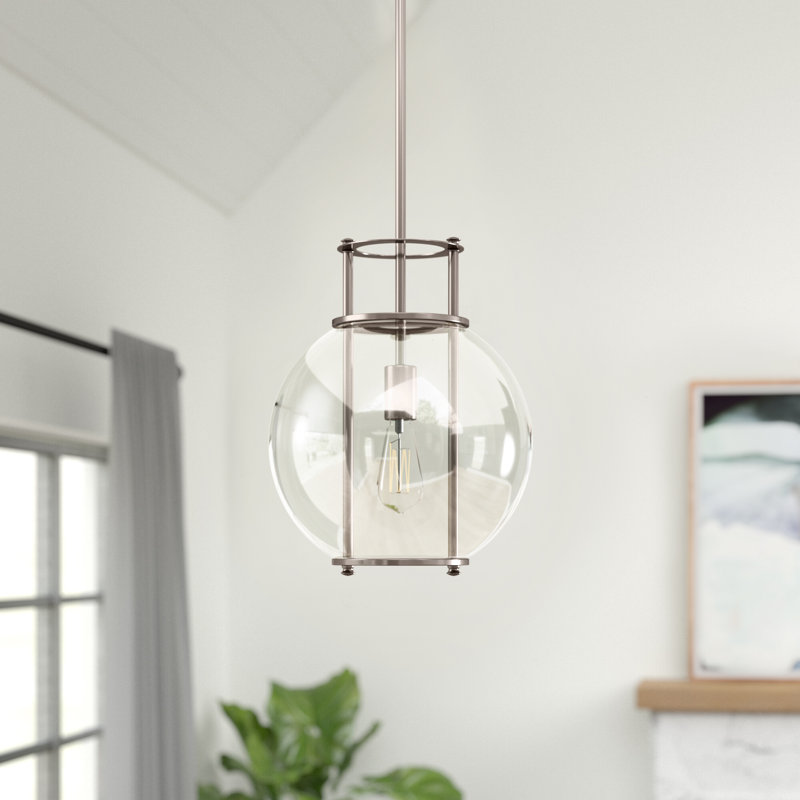 Luminaire suspendu sphère 1 lumière Elly, Chrome poli