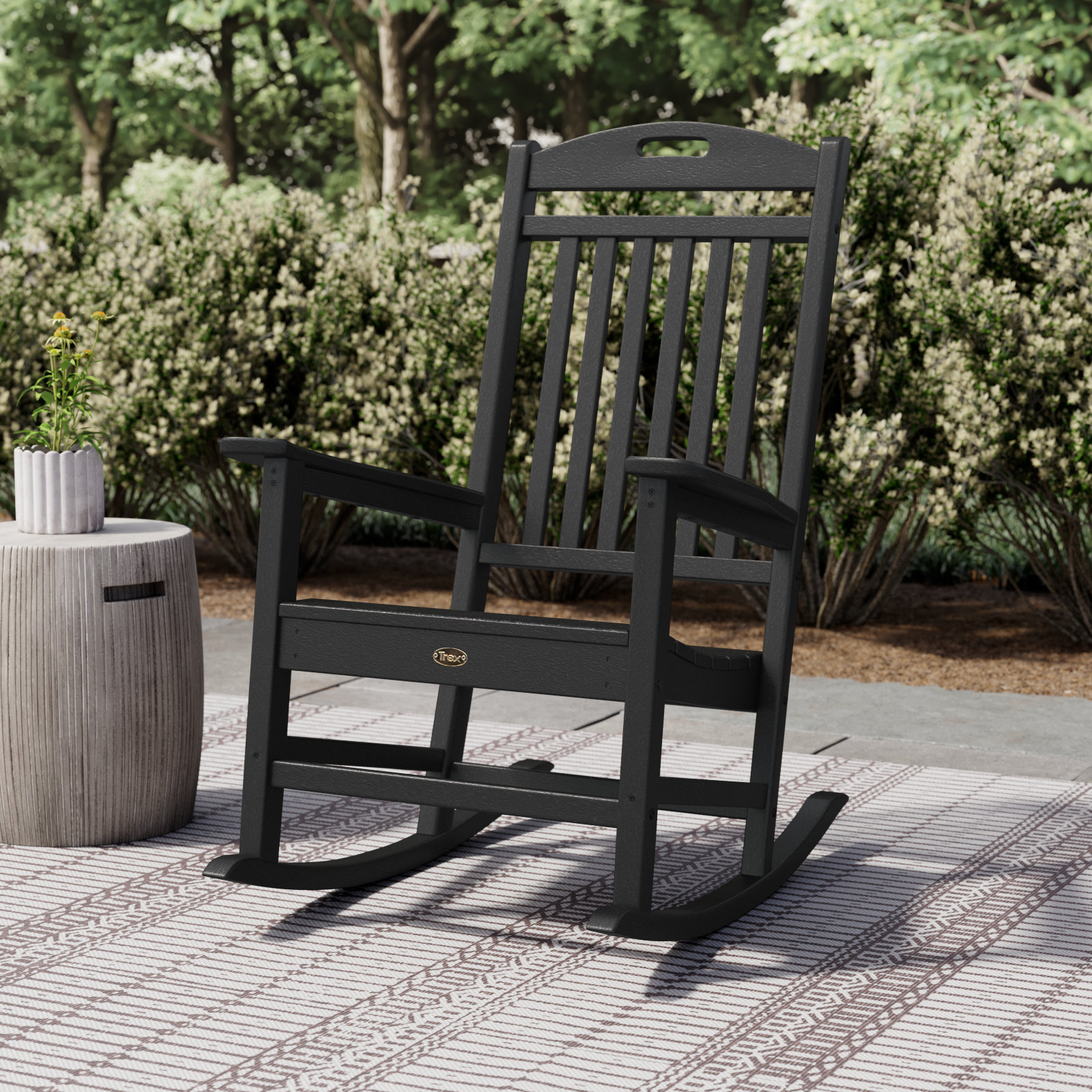 POLYWOOD Yacht Club Rocking Chair, Black