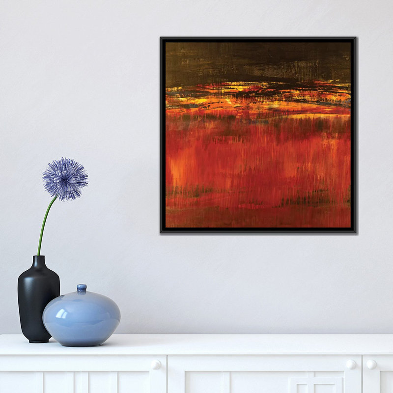 «Molten Lava», reproduction sur toile, H 26 po x l 26 po x P 1,5 po, Toile encadrée noire, Pas de tapis
