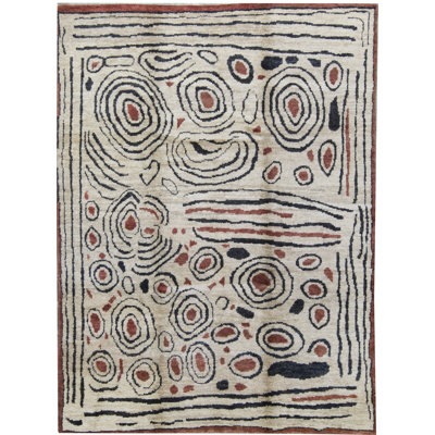 Contemporain contemporain naturel handwoven one-of-genre