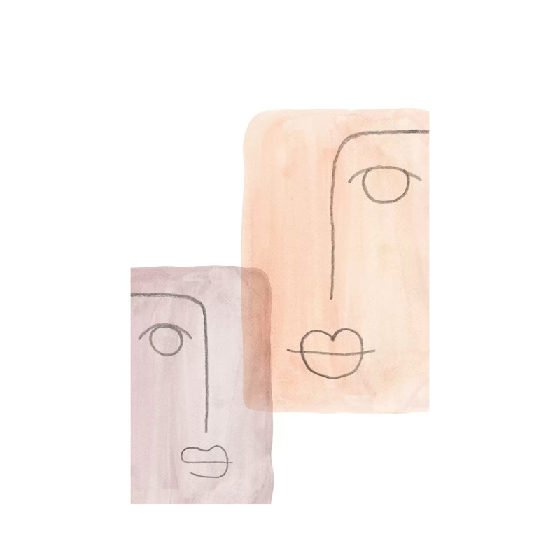 Abstract Faces II - Painting on Canvas, 45.72cm H x 30.48cm W x 1.91cm D, Wrapped Canvas