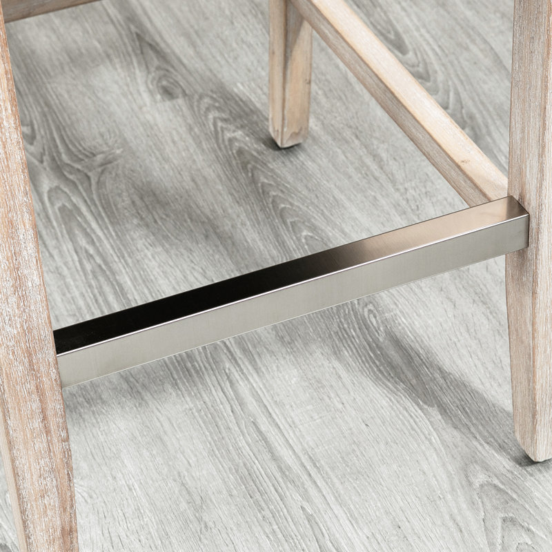 Tabouret à hauteur de comptoir, gris, tissu doux, pieds en bois, chaises de bar grises pour le comptoir, coussin épais, structure solide