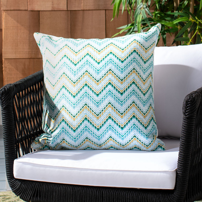 Safavieh Green and Yellow Chevron Outdoor Pillow Set