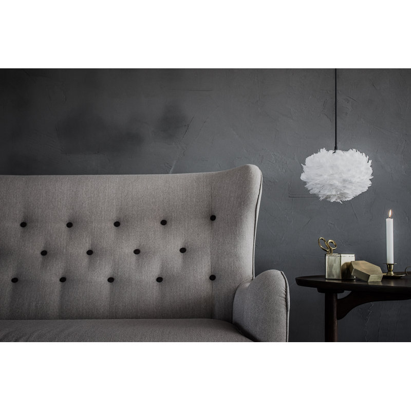 Luminaire suspendu en forme de globe à 1 lumière , blanc, H 7,9 po x l 13,8 po x P 13,8 po, Noir