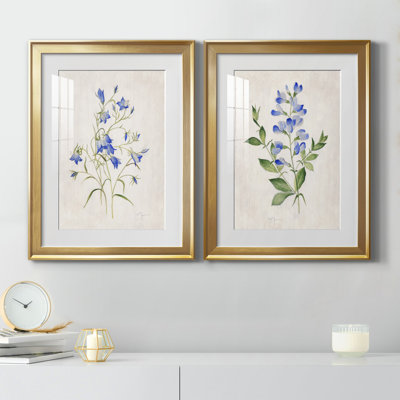 " Blue Botanical I " 2 - Pieces