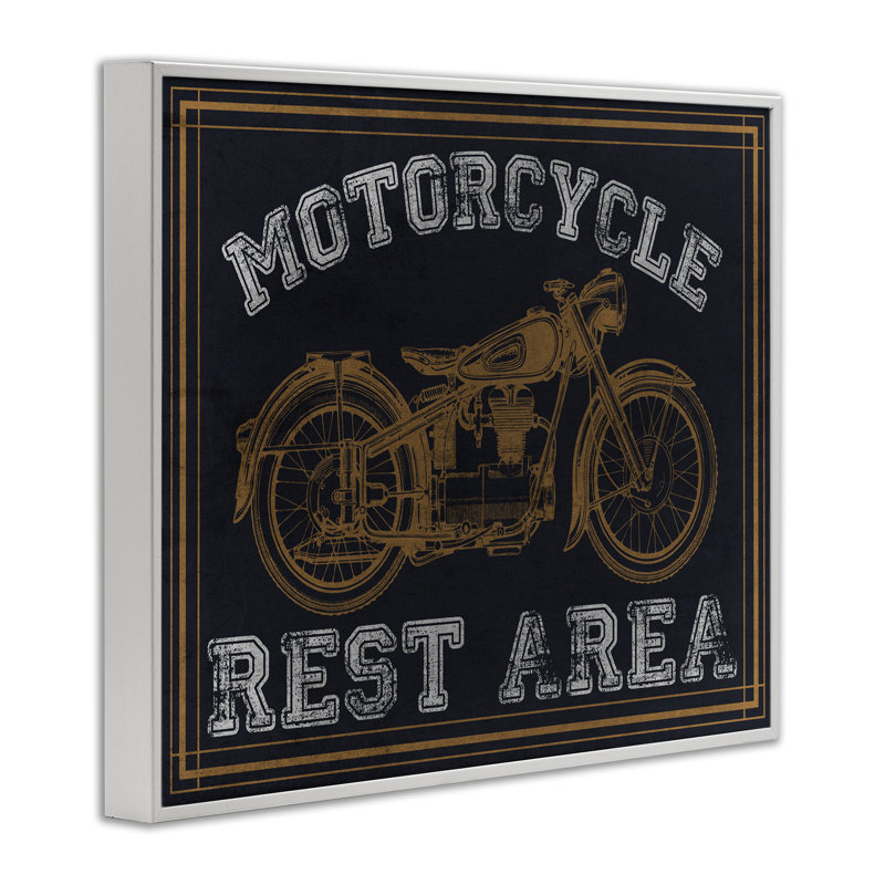 Estampe de motocyclette encadrée, design par Marcus Prime, H 16 po x l 20 po, Encadrement giclée blanc côtier