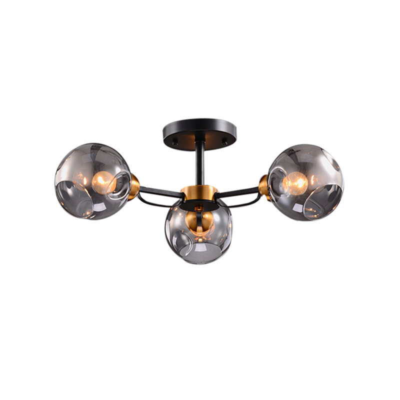 Rotan Glass Semi Flush Mount
