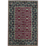 Hand-Knotted High-Quality Red and Black Area Rug