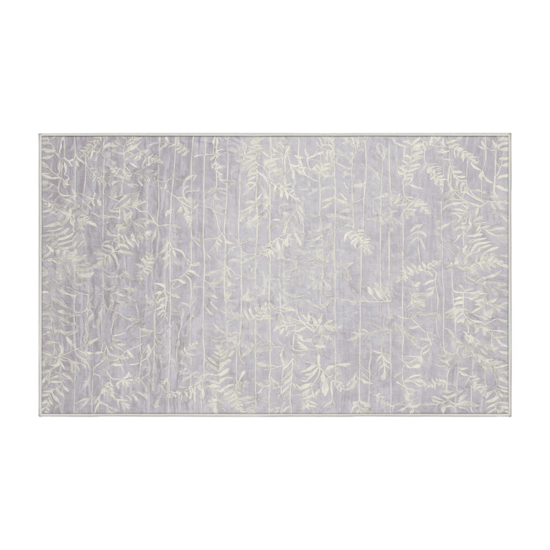 Machine Washable White Area Rug, Rectangle 5' x 7'