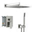 Pomme de douche murale double 12 po 12 po nickel brossé