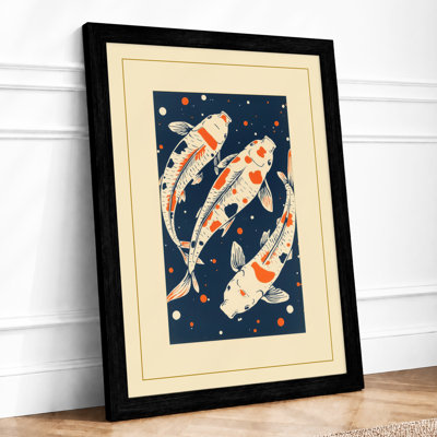 Koi Under Stars Modern - Framed Print