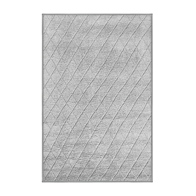 Tapis oriental gris en laine fabriqué à la machine Oriental, Rectangle 7 pi x 10 pi