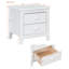 Table de chevet à 2 tiroirs pour chambre à coucher, table de chevet rétro Mid-Century avec design classique, blanc